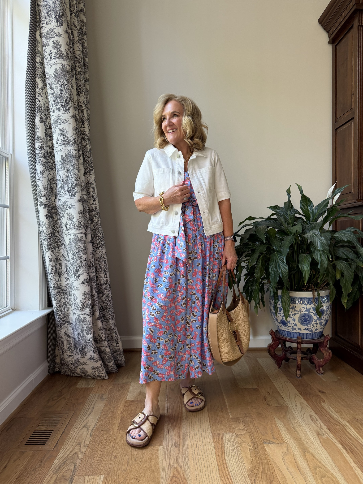 Dress size medium reg also comes in petite 
Linking a few kohls and Sephora favorites to get you free shipping! 
Linen blazer size medium 
Sandals tts and they’re fabulous 
White denim jacket size medium 
10% off my bag with code NANETTE
Wedding guest graduation shower dress Sunday dress

#LTKSaleAlert #LTKOver40 #LTKWorkwear

#LTKMothersDay