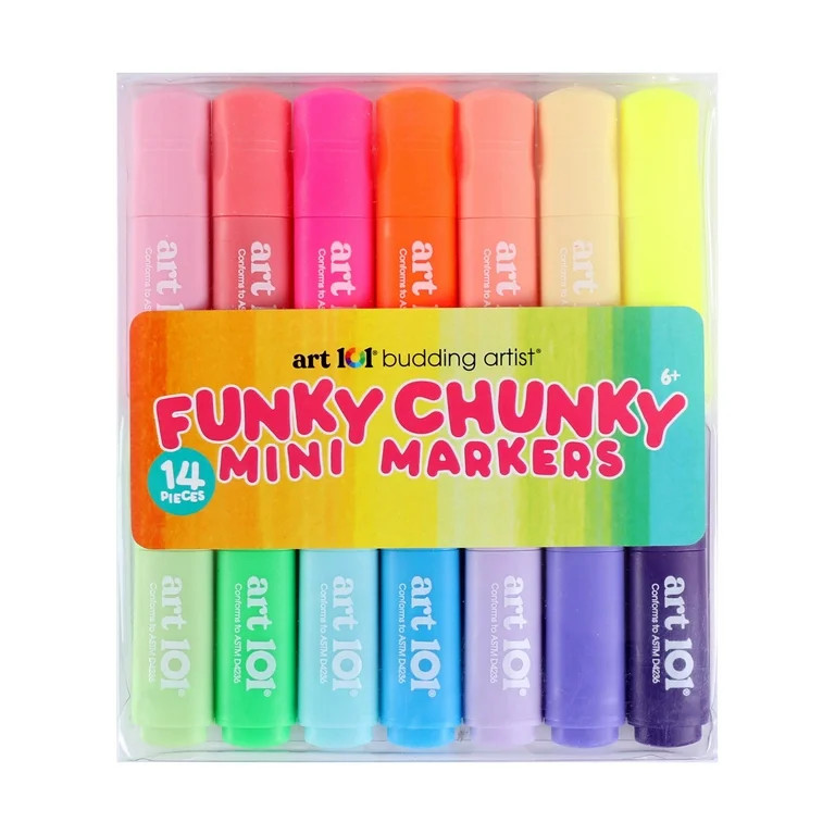 Art 101 Creative Tools Funky Chunky Mini Markers, Coloring Set for Children to Adults | Walmart (US)