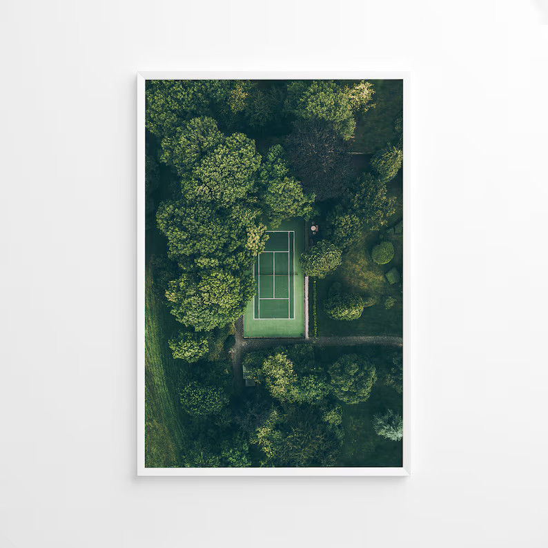 Tennis Court Print, Tennis Decor, Sports Prints Print, Landscape Aerial View, Photography Print, ... | Etsy (US)