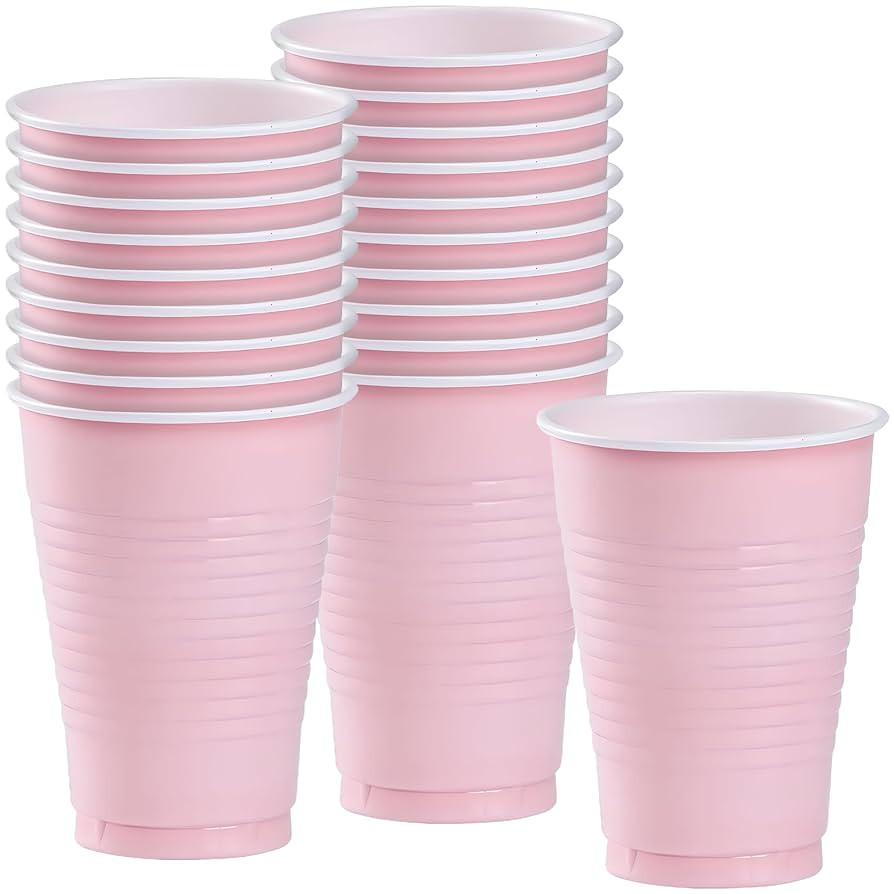 Pink Solid Color Plastic Party Cup (12 Oz.) 20 Count - Premium Quality and Durable, Perfect for A... | Amazon (US)