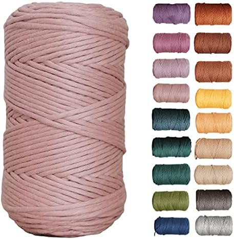 All for Knotting Egyptian Giza Single Strand Macrame Cord (Sepia Rose, 3mm) for Wall Hangings Pla... | Amazon (US)