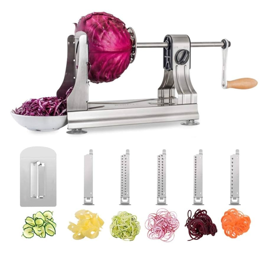 WellToBe 6-Blade Vegetable Spiralizer Spiral Slicer Veggie Pasta Spaghetti Maker for Healthy Low ... | Amazon (US)