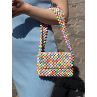 Beaded Bag, Crystal Bead Bead Shoulder Women Bag, Black Blue Crystal Handbags | Etsy (US)