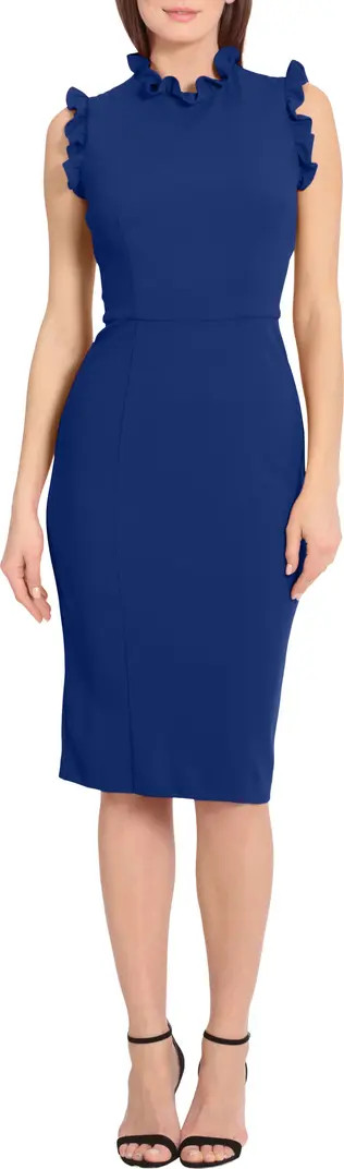 Ruffle Mock Neck Sheath Dress | Nordstrom Rack