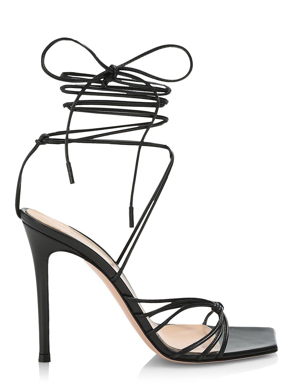 Ankle-Wrap Leather Stilleto Sandals | Saks Fifth Avenue