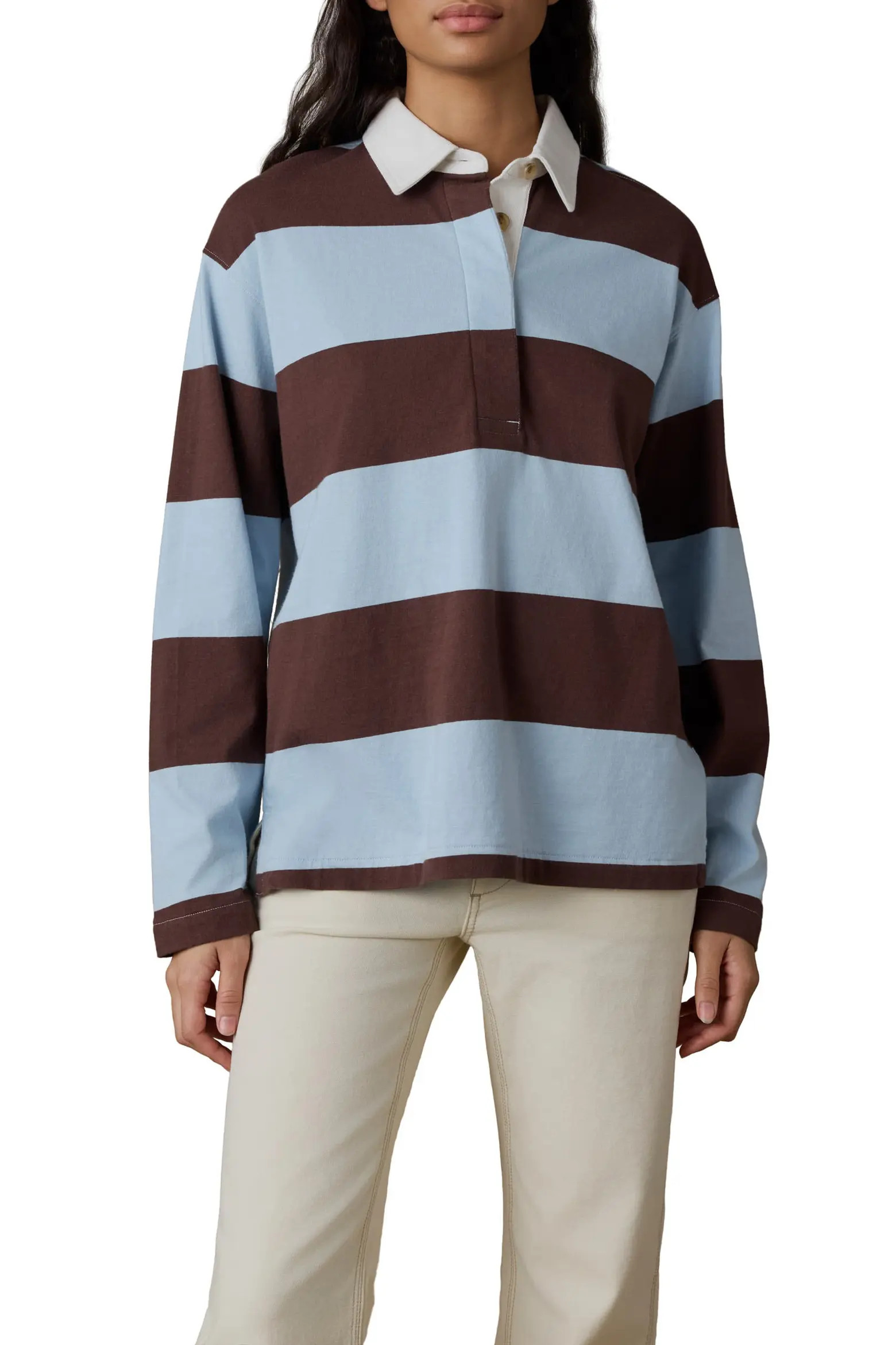 Stripe Organic & Recycled Cotton Jersey Rugby Shirt (Women) | Nordstrom | Nordstrom
