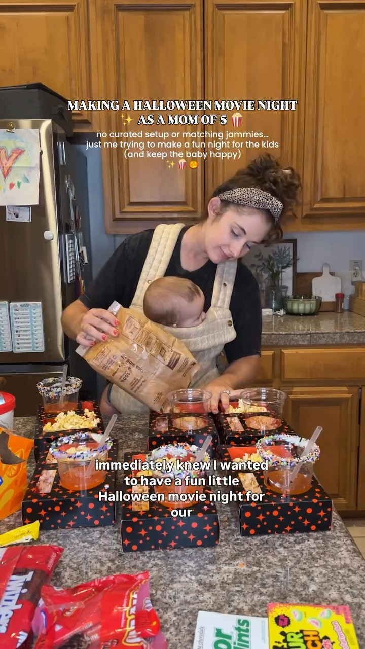 Trying to bring back the kind of movie nights we grew up with, popcorn boxes, candy, and a cozy night in. 🍿

I think we may have just started a new little family tradition. ✨

#halloweenmovienight #familymovienight #halloweentreats #momvlog #momlife #momhack #halloweenpartyideas

#LTKFamily #LTKParties #LTKHalloween