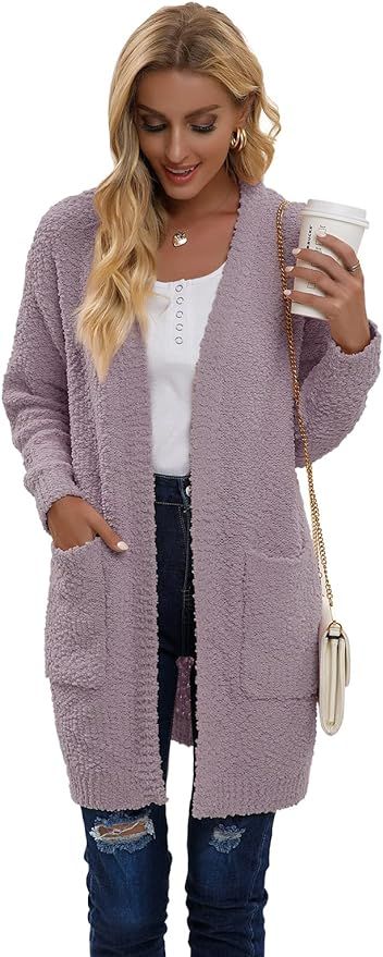 Women's Long Sleeve Lightweight Sweaters Cardigan with Pockets | Amazon (US)