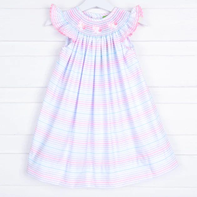 Bunny Smocked Pastel Stripe Dress | Classic Whimsy