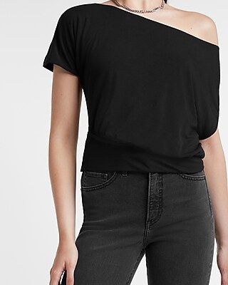 Relaxed Off The Shoulder Tee | Express