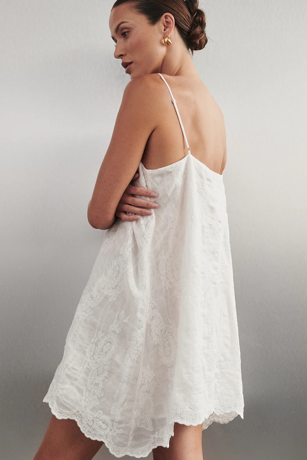 CORDELIA WHITE RAMIE MINI DRESS | DISSH