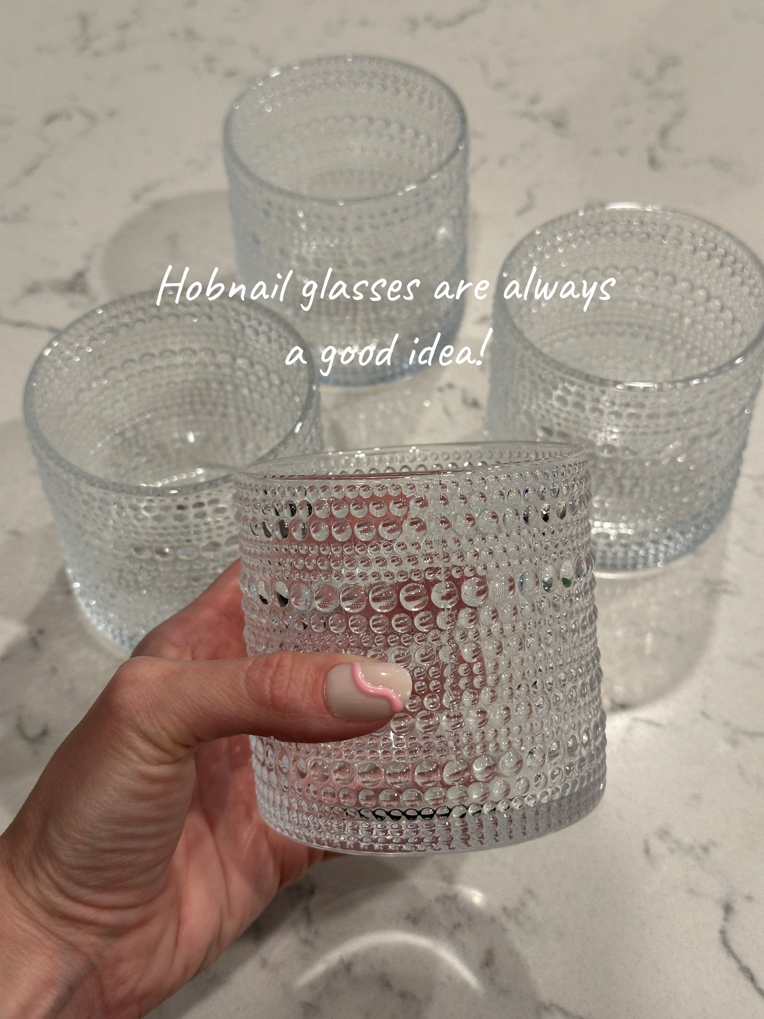 Hobnail drinkware glass cups ! Affordable but look fancy :) under 15 for 4 of them !! Linked below 

#drinkware #glassware #hobnail #christine #christinegerace 

#LTKMothersDay #LTKHome #LTKSeasonal