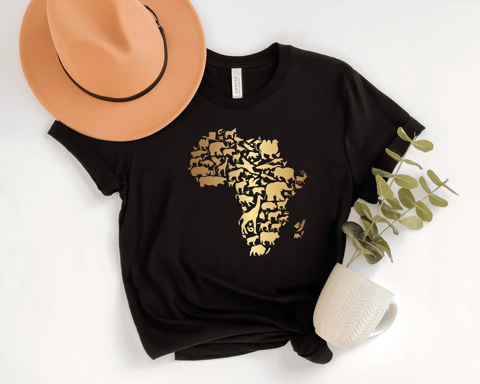 Africa Animal Map Shirt: Unisex Cotton Tee - Etsy | Etsy (US)