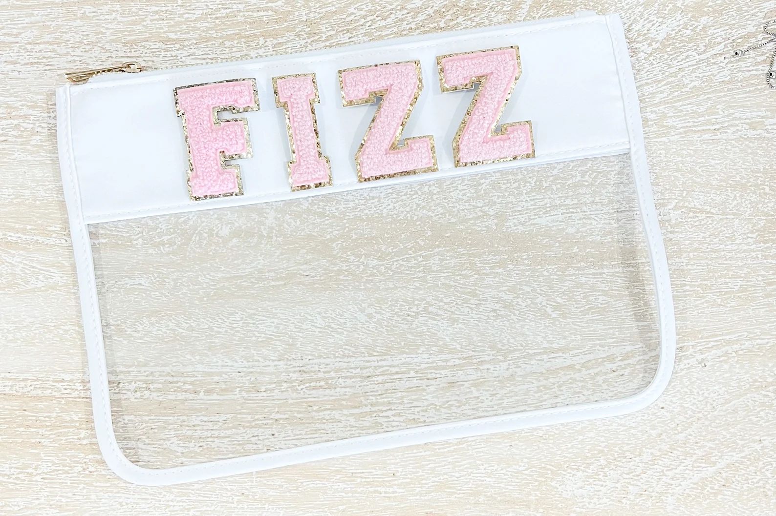Fizz Bizz Custom Clear Nylon Zipper Pouch With Chenille Letter | Etsy | Etsy (US)