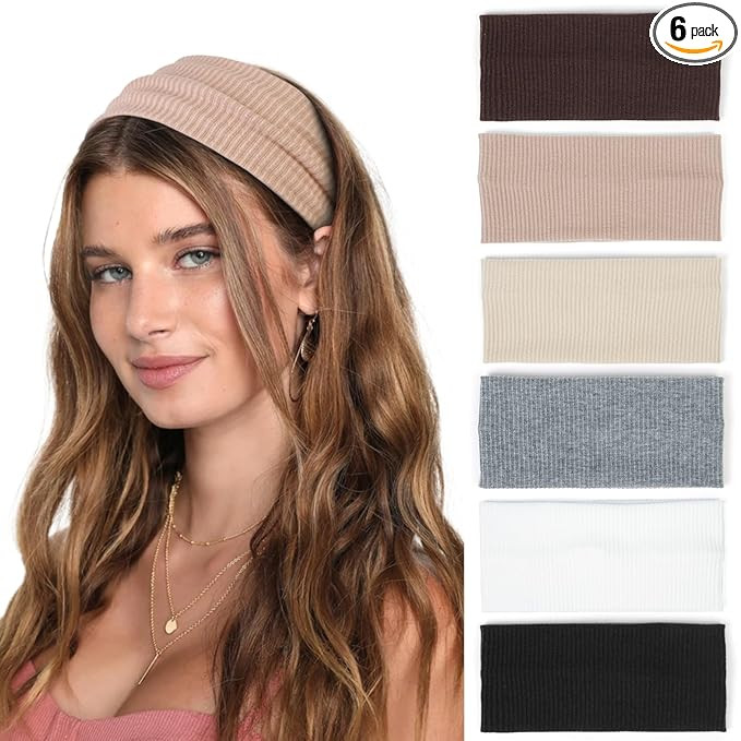 TERSE Headbands for Women Wide Non Slip Boho Head Bands Soft Elastic Thick Hairbands Fashion Work... | Amazon (US)