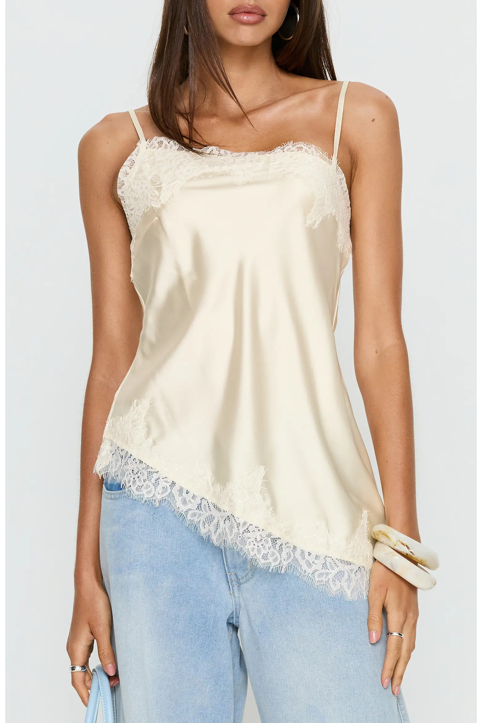 Winta Lace Trim Asymmetrical Satin Camisole (Women) | Nordstrom | Nordstrom