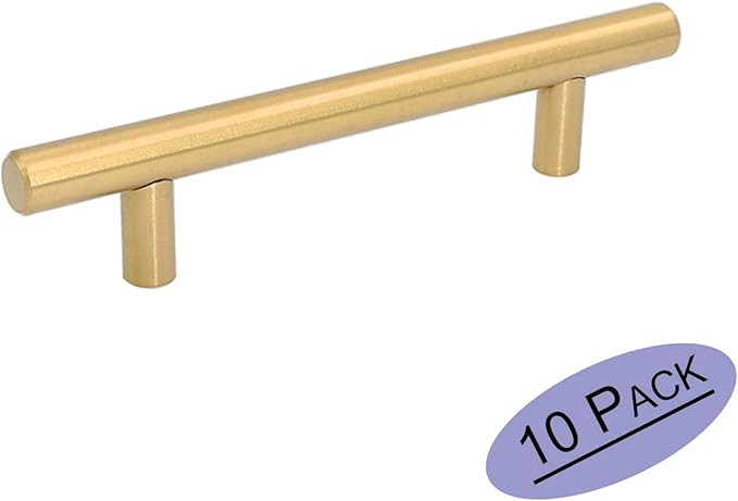 Brass Cabinet Pulls Kitchen Cabinet Handles Gold Drawer Pull - goldenwarm LS201GD96 3 3/4 inch Ca... | Amazon (US)