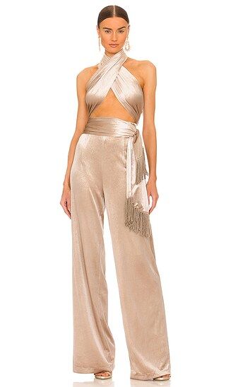 x REVOLVE Cleopatra Jumpsuit in Champagne | Revolve Clothing (Global)