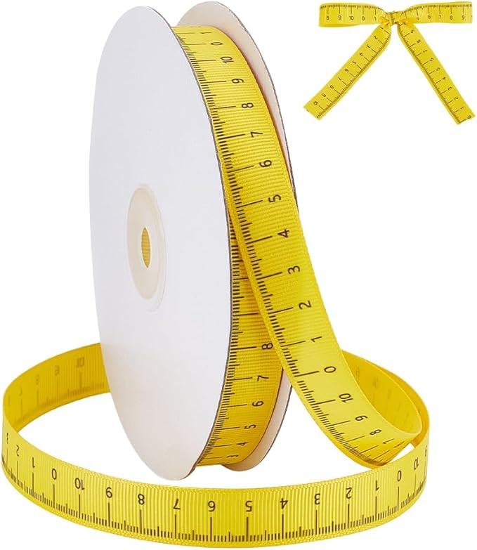 UNICRAFTALE 30 Yard Yellow Ruler Ribbon for Craft Measuring Tape Design Supplies Ribbon Ruler Tea... | Amazon (US)