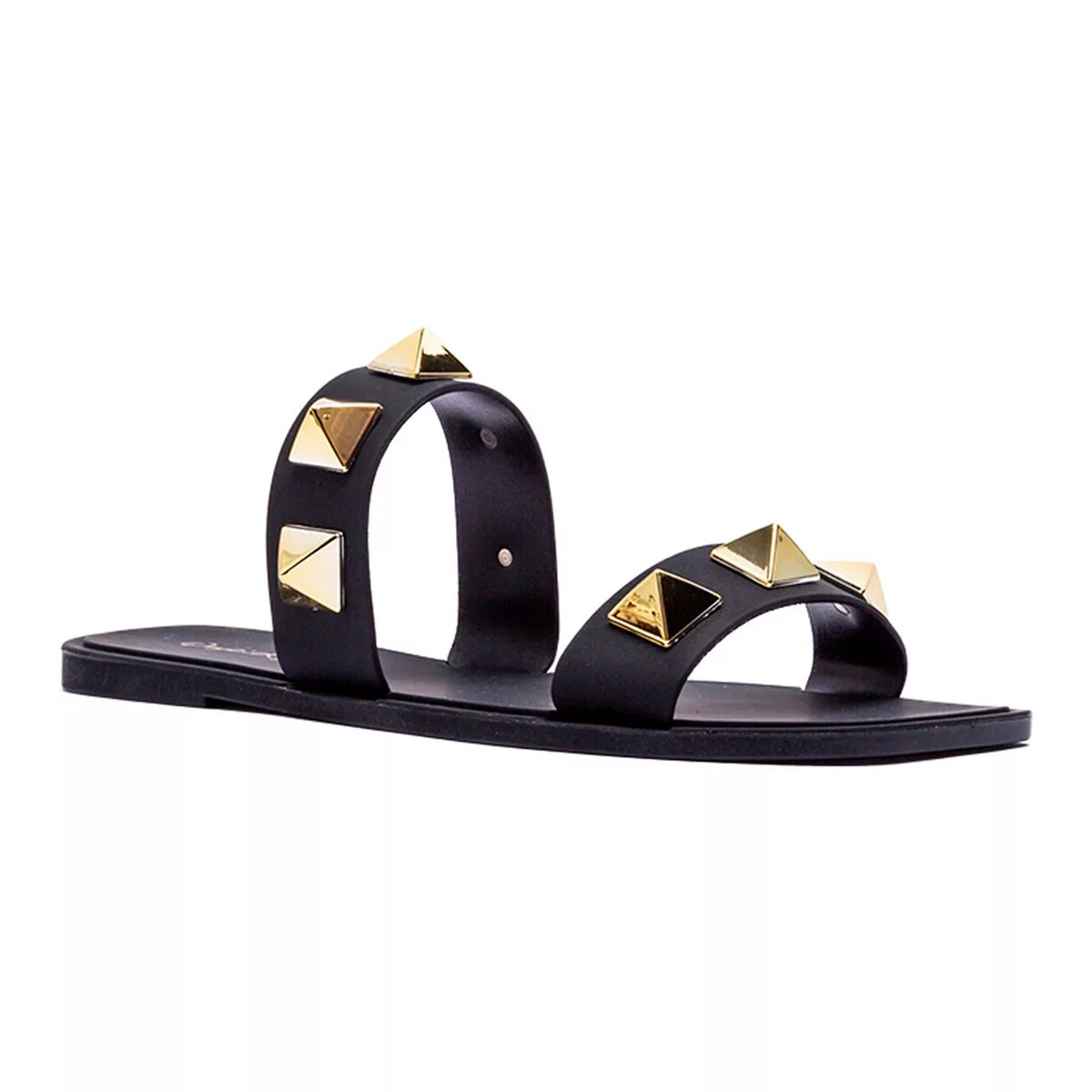 Qupid Gilson-02 Women's 2-Band Studded Slide Sandals | Kohl's