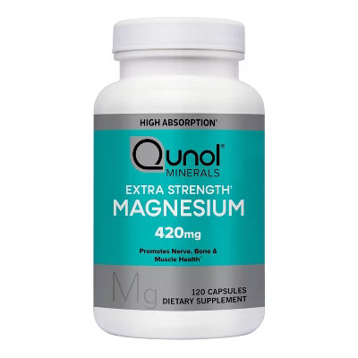 Qunol 420mg Mineral Magnesium Dietary Vegan Supplements Capsules - 120ct | Target