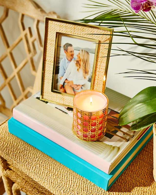 Gold Metal and Raffia Frame | Lilly Pulitzer