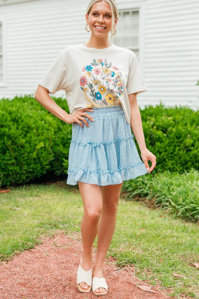Now Or Never Blue Spotted Skirt | The Mint Julep Boutique