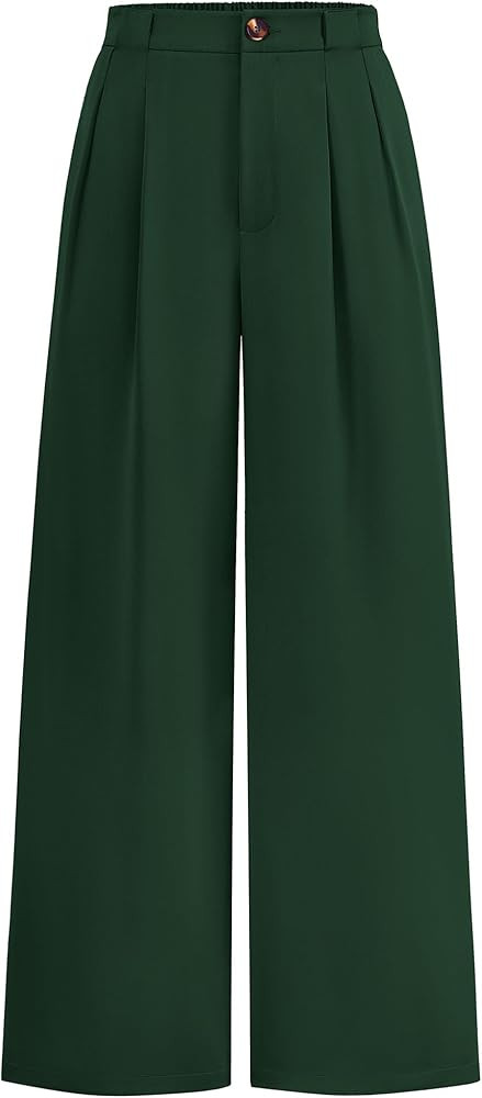 KIRUNDO Wide Leg Dress Pants for Women High Waisted Office Work Trousers Business Casual Slacks B... | Amazon (US)