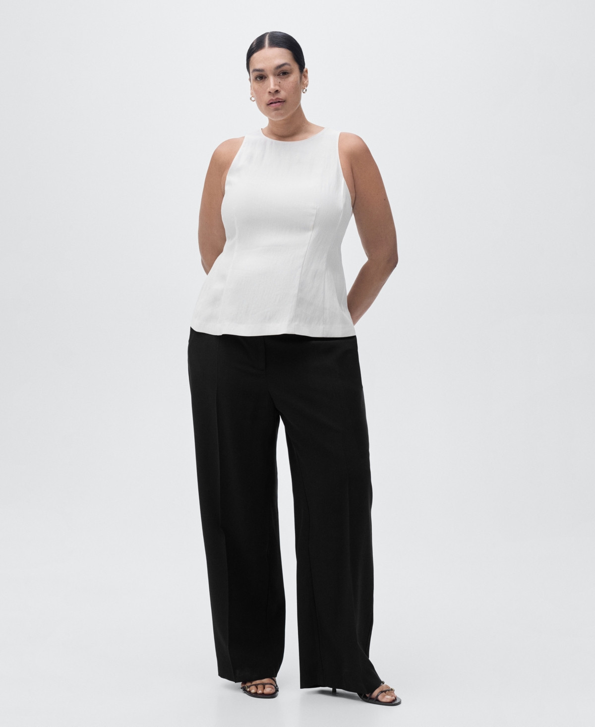 Mango Women's Straight Mid-Rise Pants - Black | Macy's