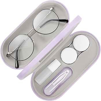 MoKo Double Eyeglass Case, Contact Lens Case with Mirror Tweezers Remover, 2 in 1 Double Sided Po... | Amazon (US)