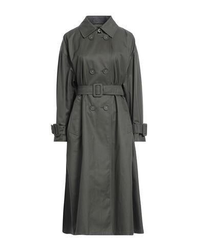 Herno Woman Overcoat & Trench Coat Dark green Size 4 Cotton, Polyester | YOOX (US)
