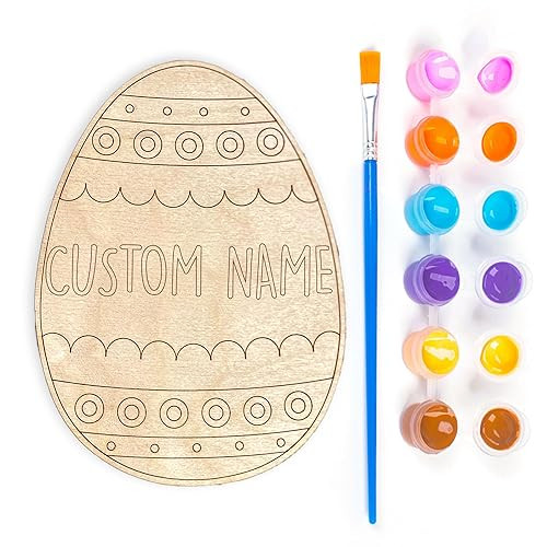Personalized Easter Egg Paint Set with Name, DIY Wooden Painting Crafts for Kids, Easter Egg Deco... | Amazon (US)