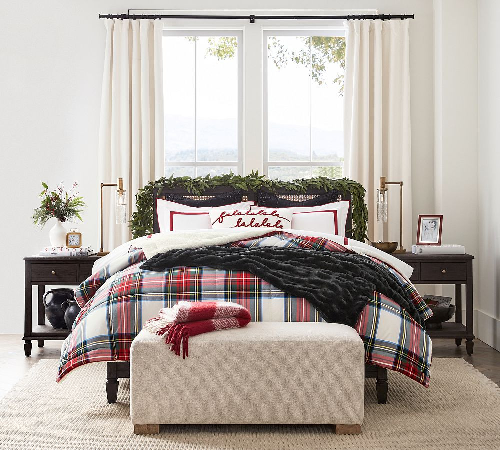 Stewart Plaid Cotton Sherpa Comforter | Pottery Barn (US)