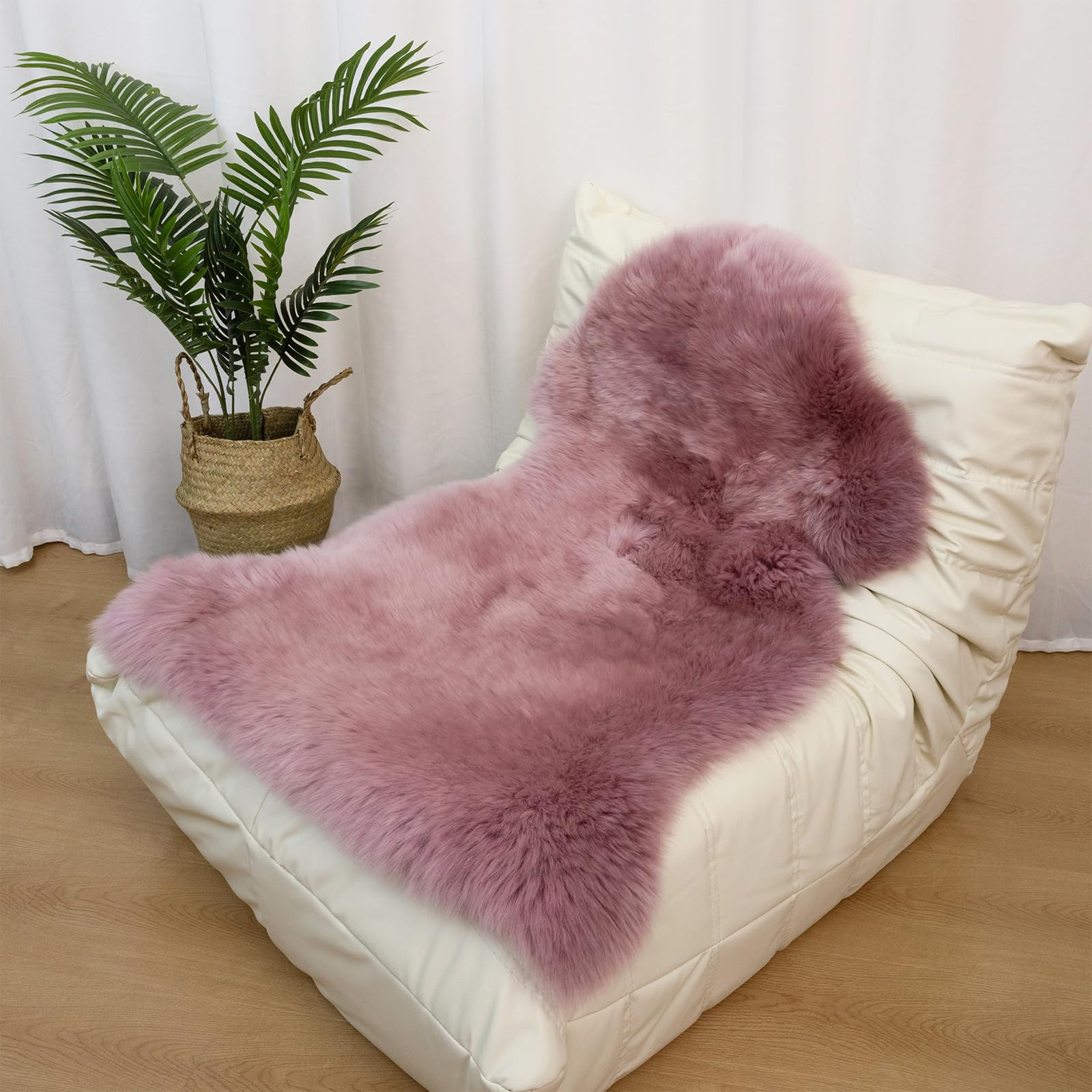 Genuine Sheepskin Rug New Zealand Fluffy Lambskin Rug, Natural Luxury Sheepskin Throw for Bedroom... | Amazon (US)