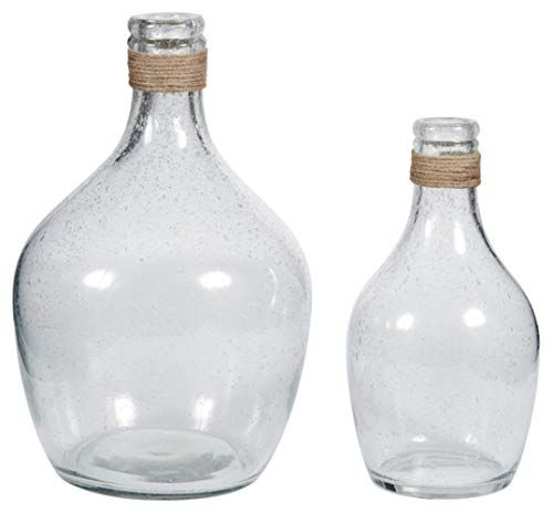 Signature Design by Ashley Marcin Modern Glass 2 Peiece Bottle Neck Vase Set, Clear | Amazon (US)