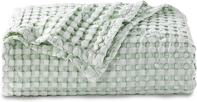 Bedsure 50% Cotton 50% Bamboo Blanket, Waffle Weave Cotton Throw Blanket for Couch Sofa, Soft Dec... | Amazon (US)