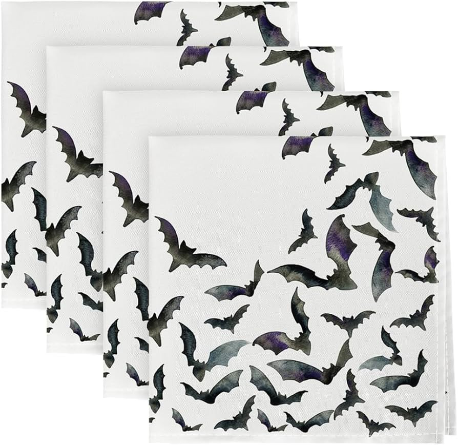 Horaldaily Halloween ClothNapkin 18x18 Inch, Bats Party Dinner Decoration Washable Napkins Set of... | Amazon (US)
