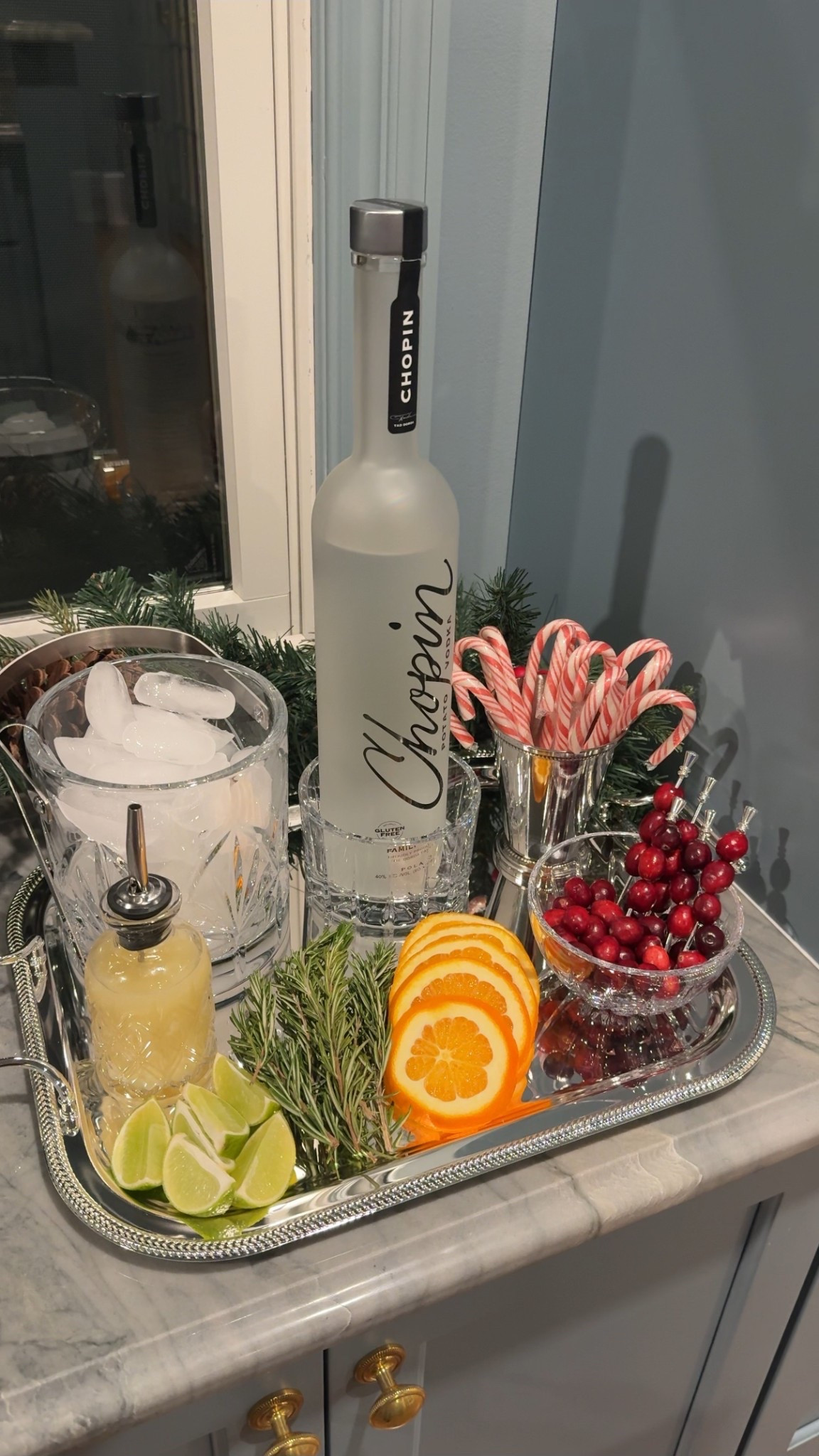 Bar room 
Silver tray 
Home decor 