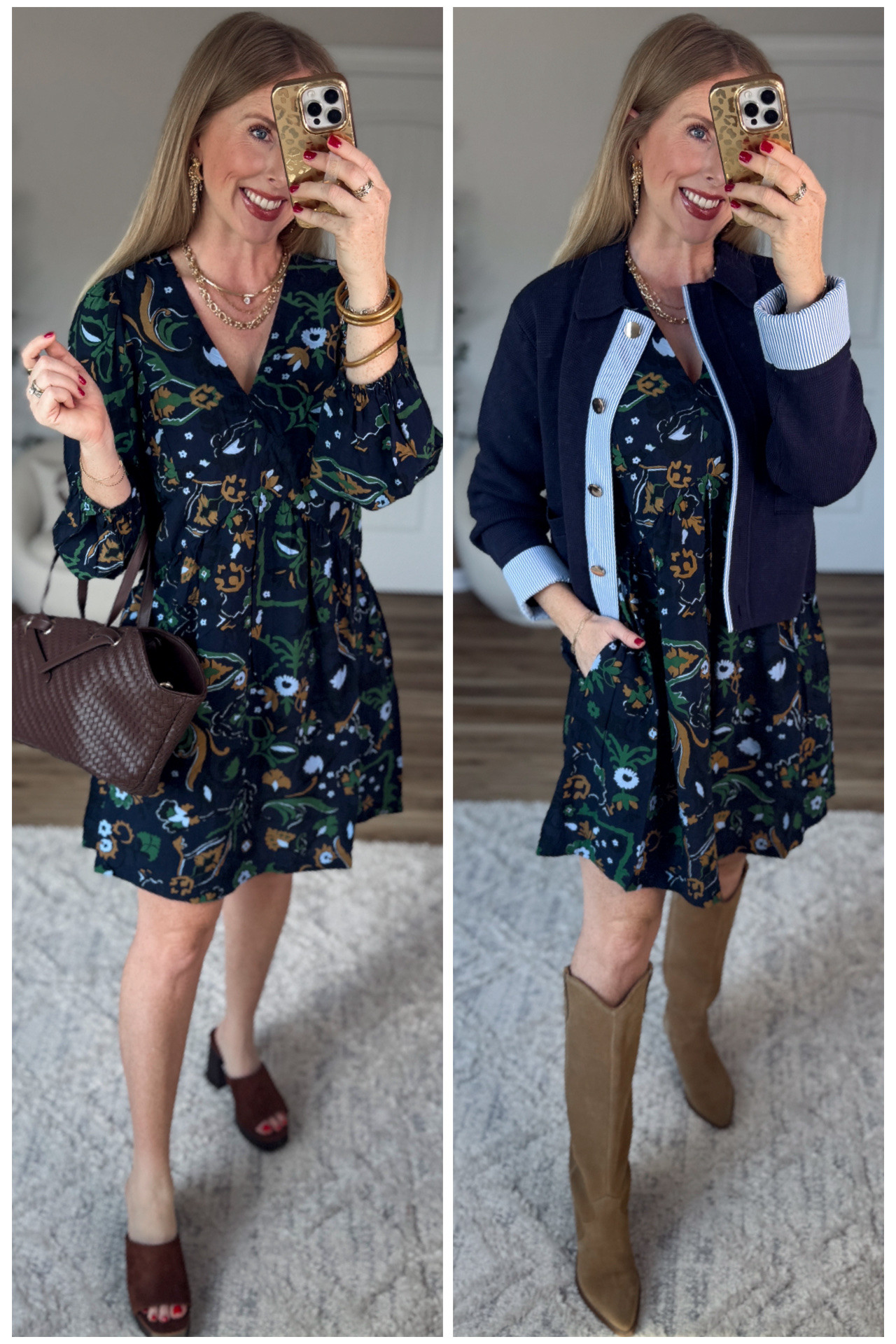 2 ways to wear this fall mini dress from Walmart!