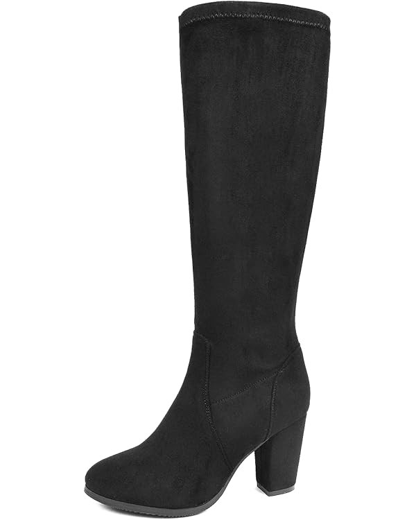 DREAM PAIRS Women's Chunky Heel Knee High and Up Boots | Amazon (US)