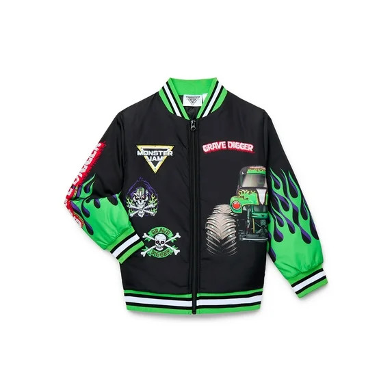 Monster Jam Boys Graphic Bomber Jacket, Sizes 4-12 | Walmart (US)