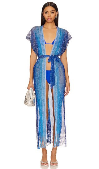 Luli Fama Ocean Queen Long Caftan in Blue. | Revolve Clothing (Global)
