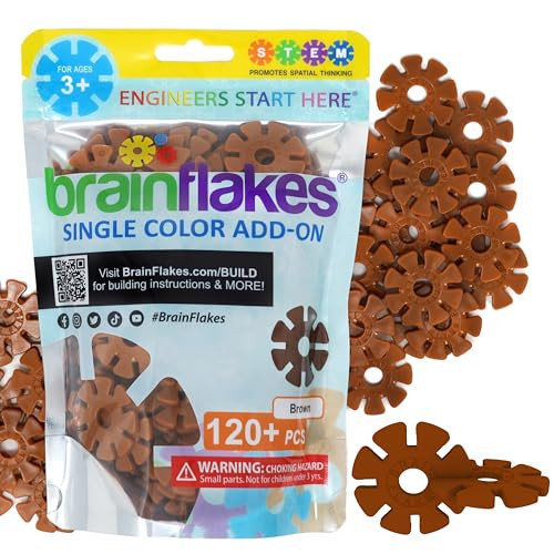 Brain Flakes Single Color Add-on - 120 Pieces - Resealable Pouch - Brown | Amazon (US)