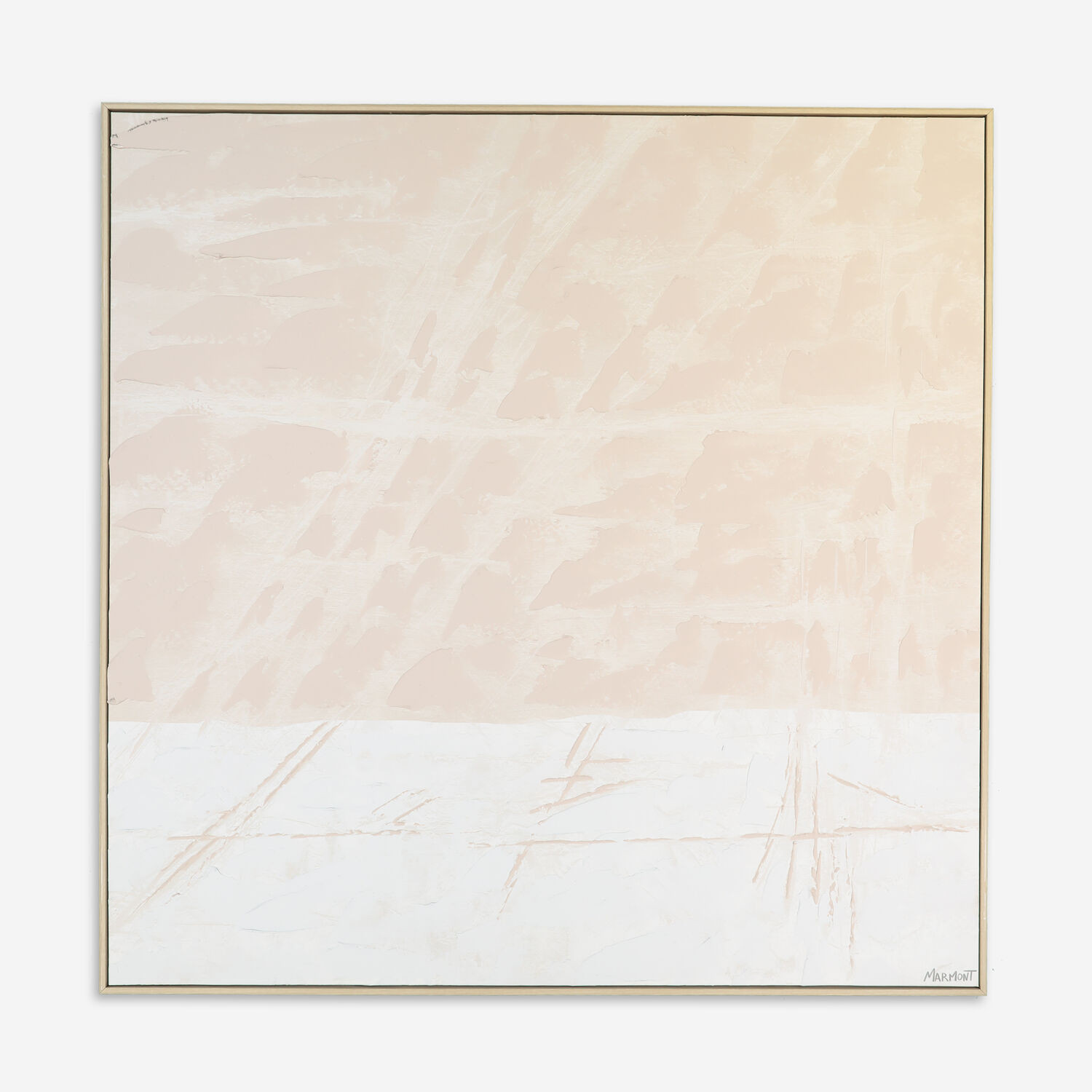 Blush & White Abstract Canvas Wall Art 90x90cm | TK Maxx