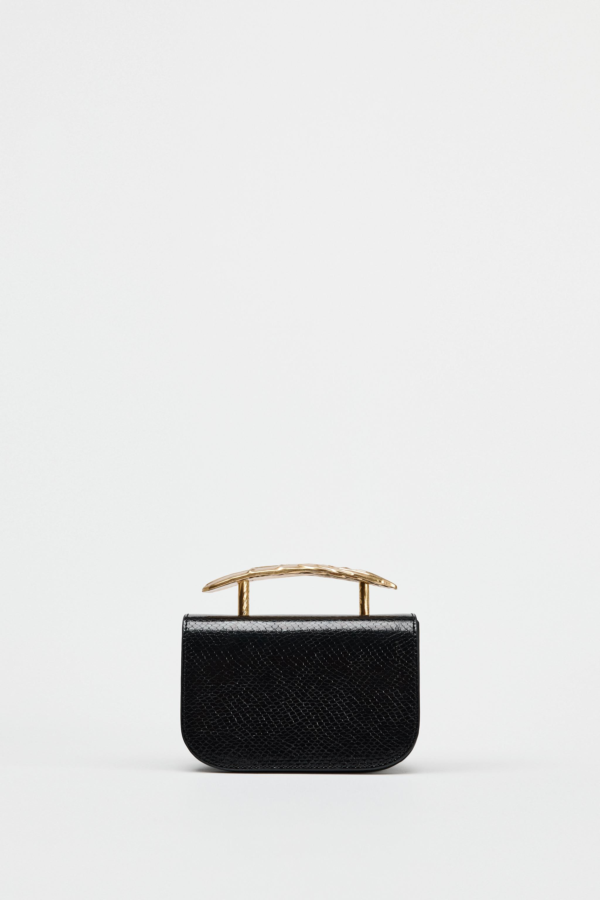METALLIC HANDLE HANDBAG | Zara US