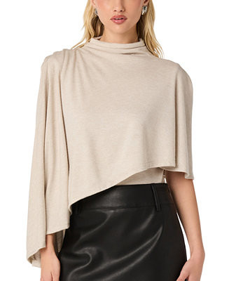 Women's Jailene Asymmetrical Cape-Sleeve Mock-Neck Blouse | Macy's