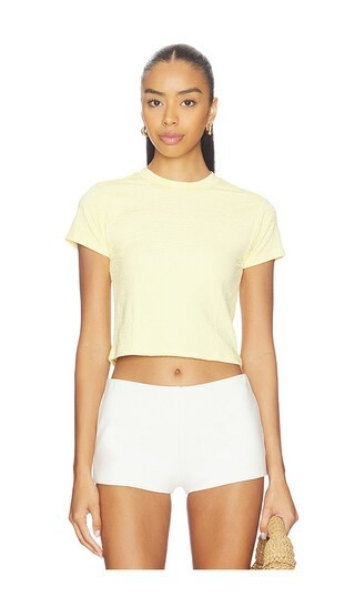 La Porte Nina Baby Tee in Yellow. - size S | Revolve Clothing (Global)