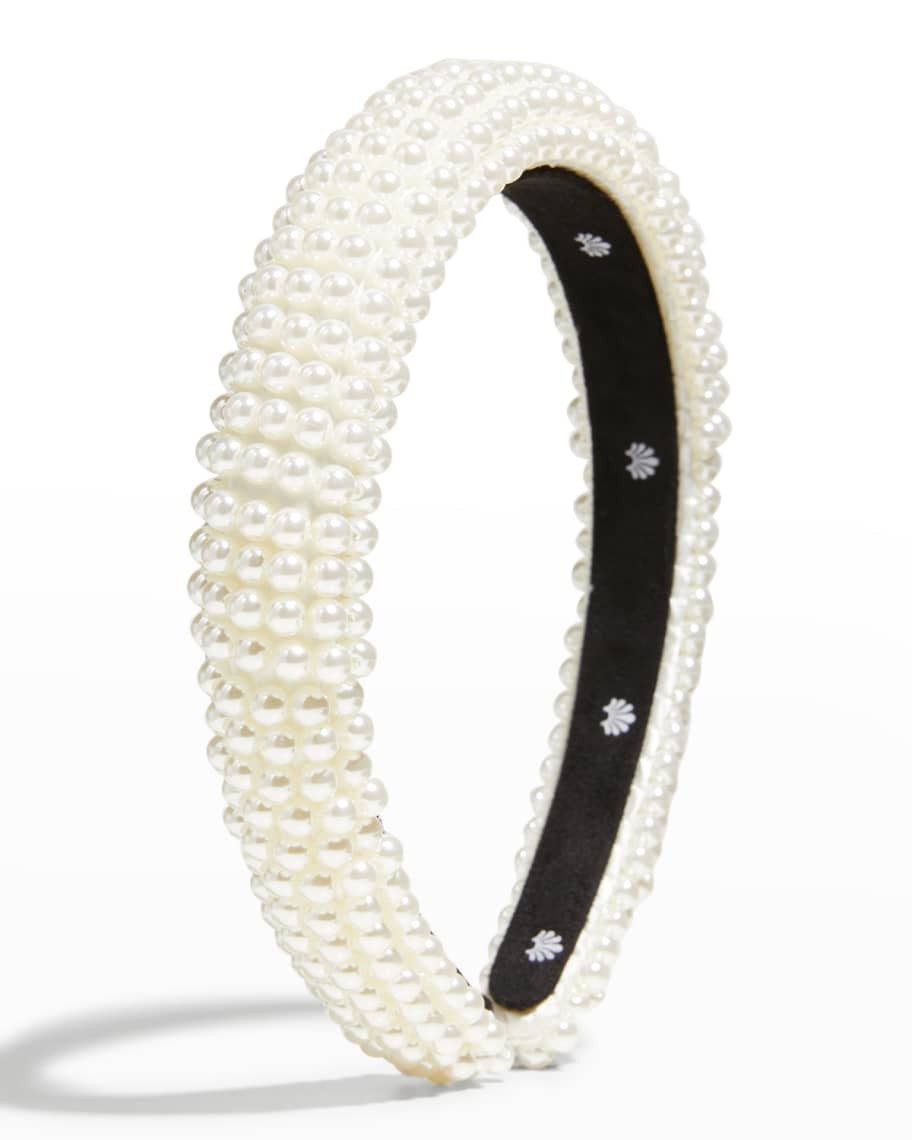 Lele Sadoughi Alice Allover Pearly Headband | Neiman Marcus