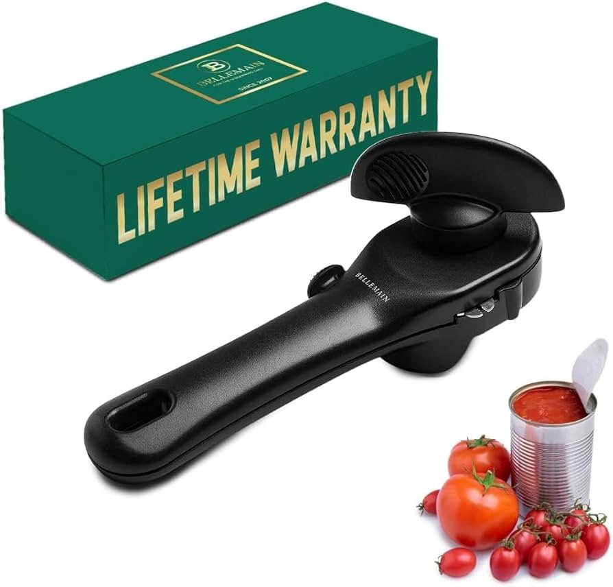 Bellemain Stainless Steel Can Opener – Manual Can Opener For seniors - Ergonomic Smooth edge Ca... | Amazon (US)