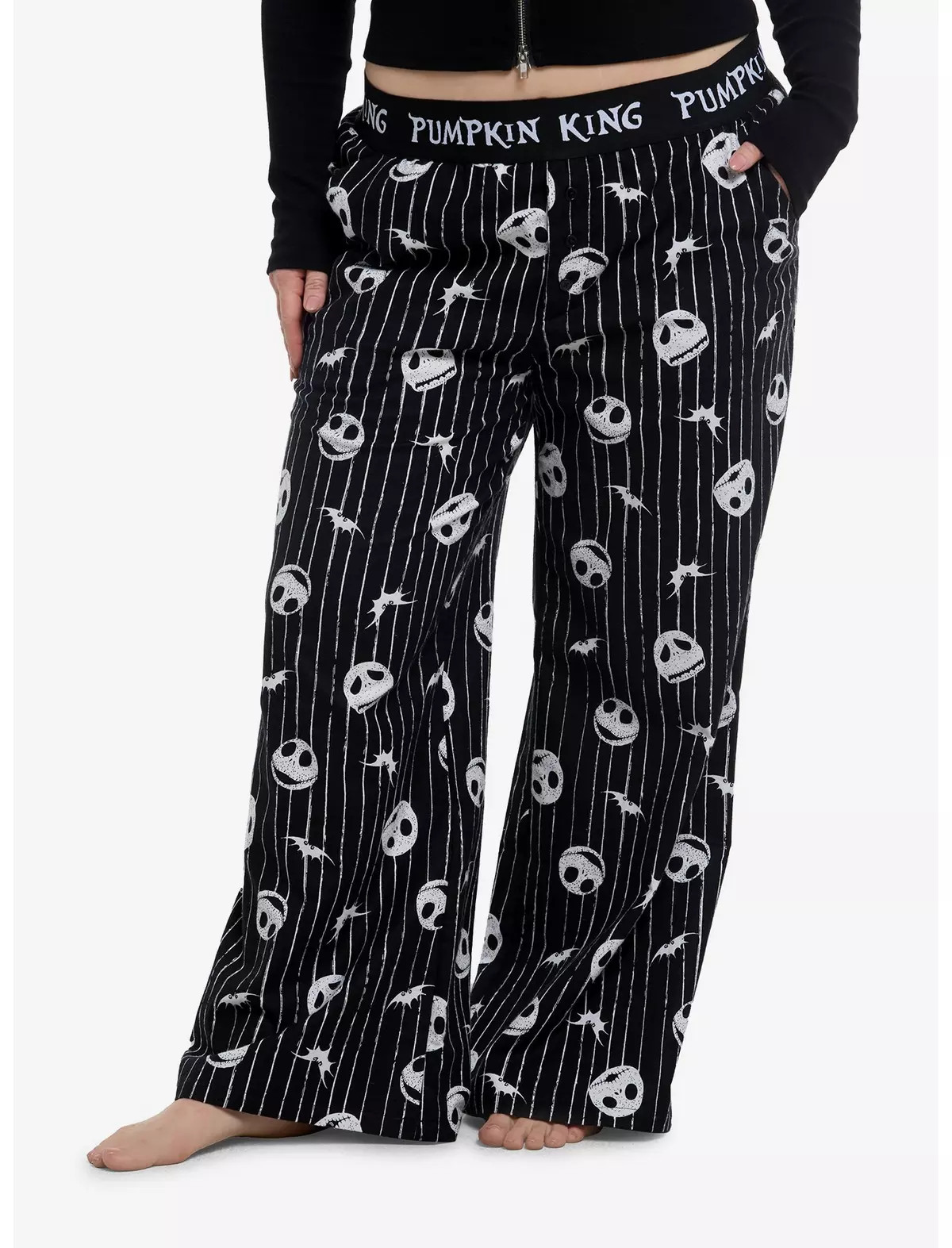 The Nightmare Before Christmas Jack Skellington Stripe Girls Pajama Pants Plus Size | Hot Topic